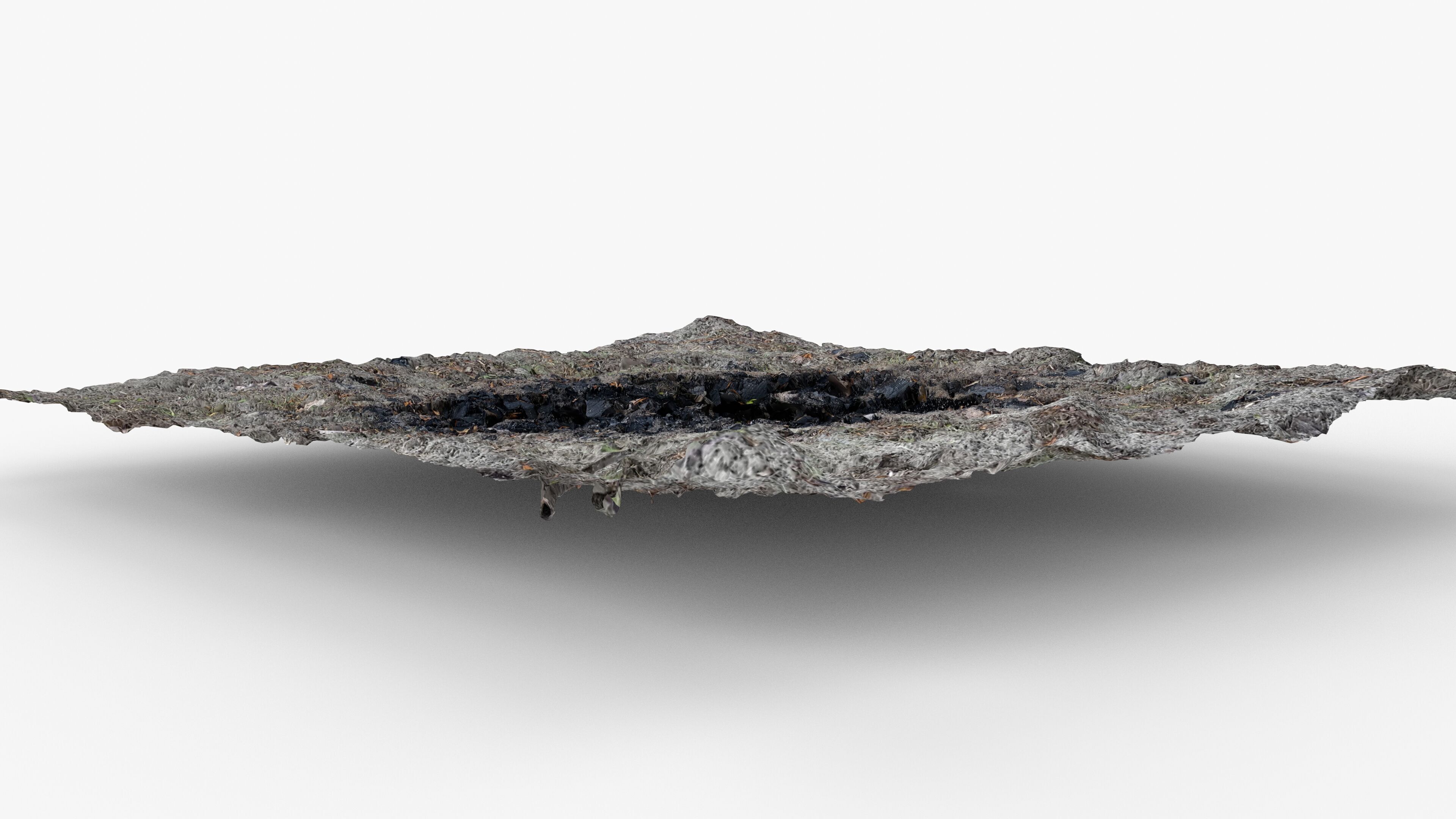 Extinguished Campfire Ashes Burned Fire Pit with Charcoal Scan Low-poly 3D model_10