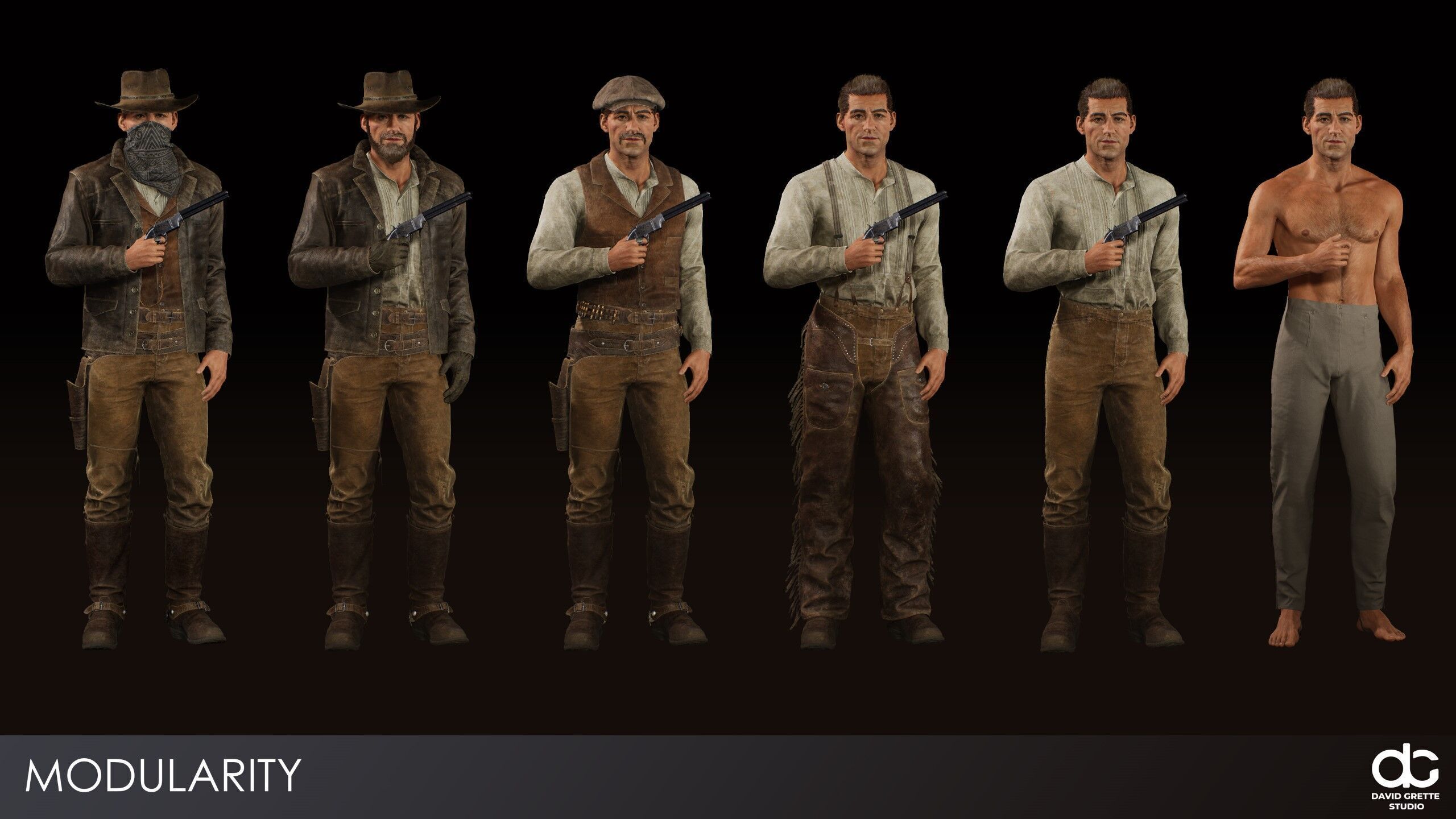 Western Characters Series - Adventure Survival Cowboy Man Low-poly 3D model_15