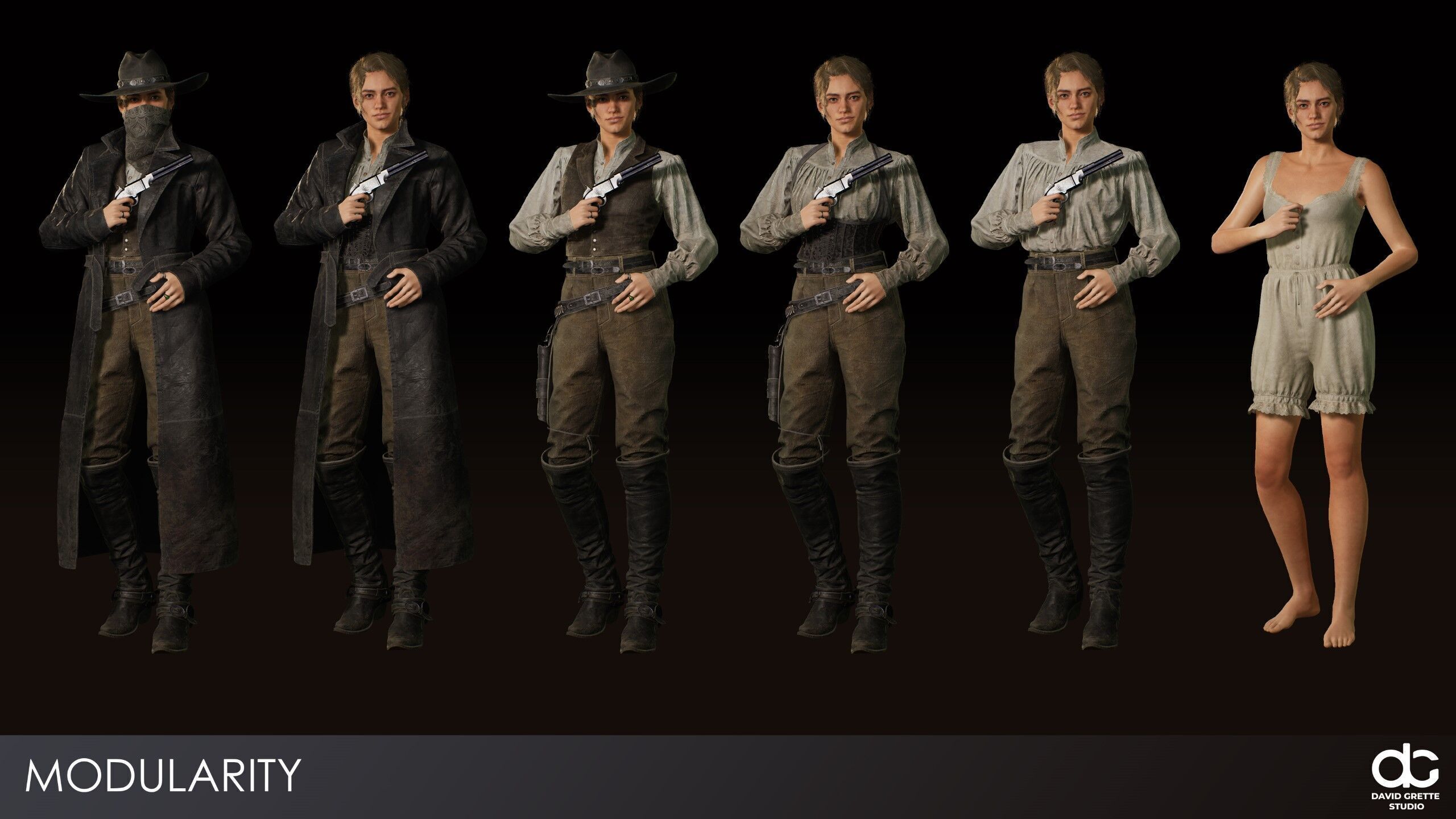 Western Characters Series - Adventure Survival Cowboy Man Low-poly 3D model_12