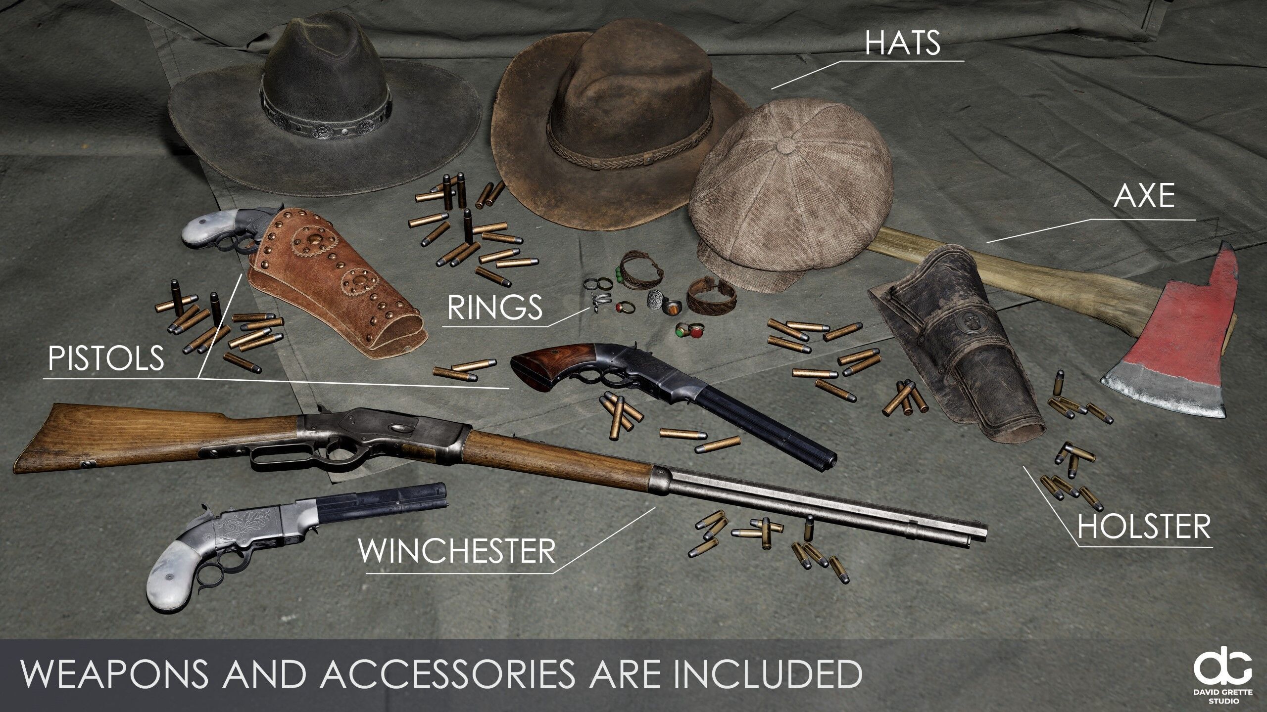 Western Characters Series - Adventure Survival Cowboy Man Low-poly 3D model_19