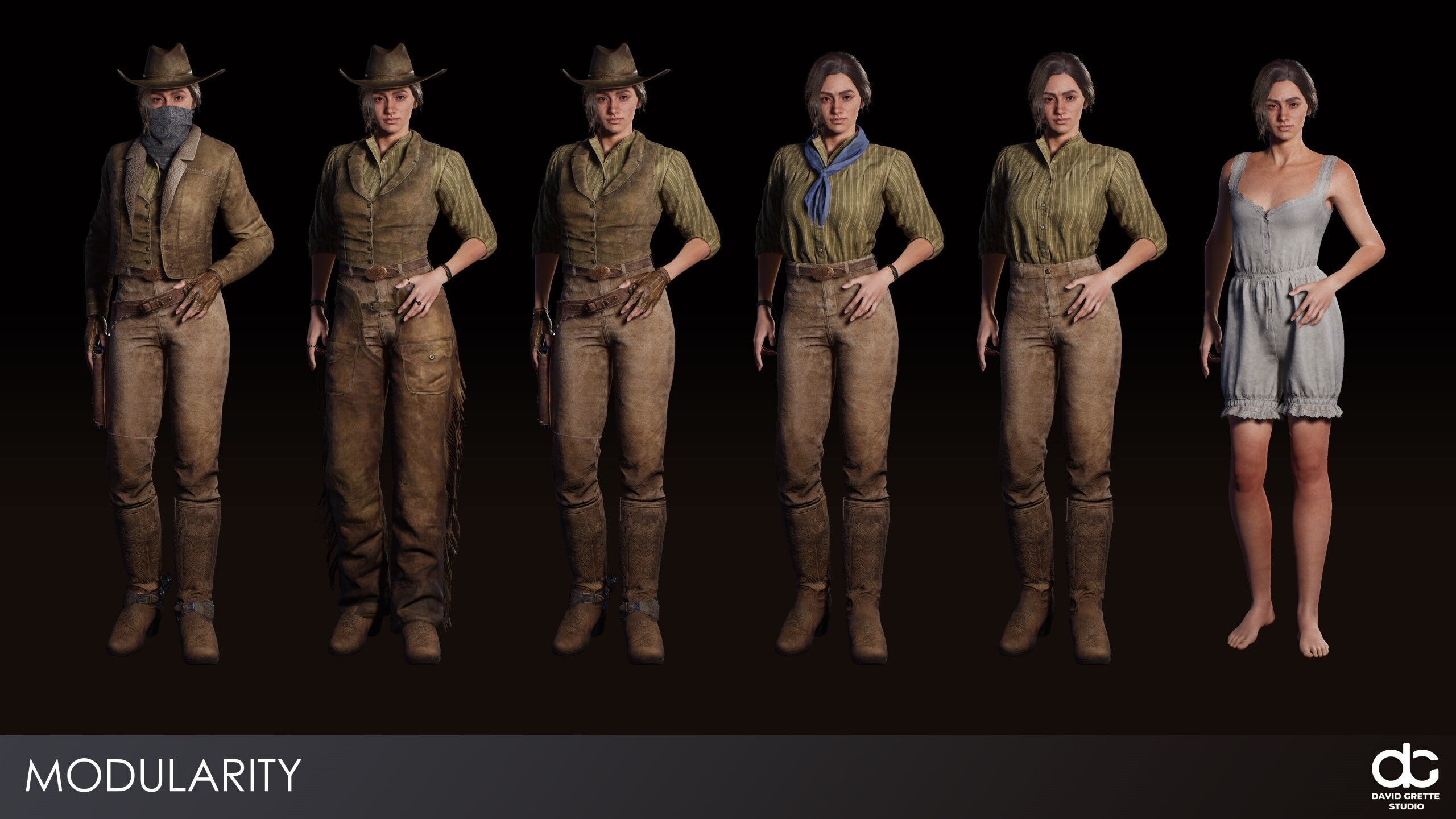 Western Characters Series - Adventure Survival Cowboy Man Low-poly 3D model_14