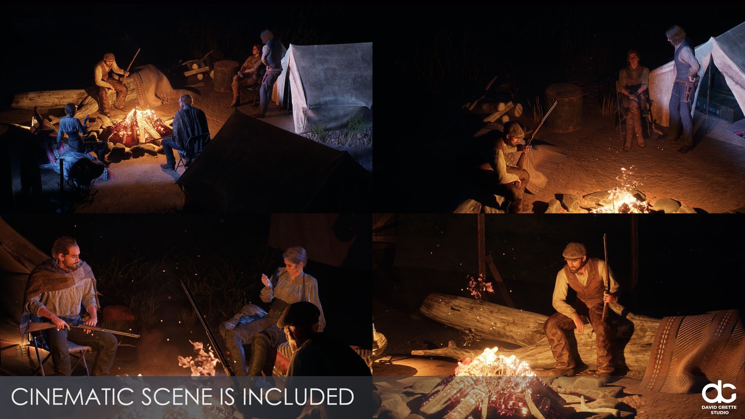 Western Characters Series - Adventure Survival Cowboy Man Low-poly 3D model_17