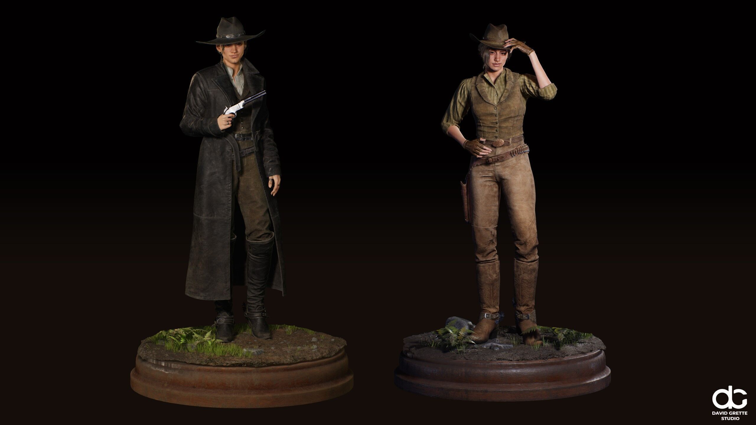 Western Characters Series - Adventure Survival Cowboy Man Low-poly 3D model_4