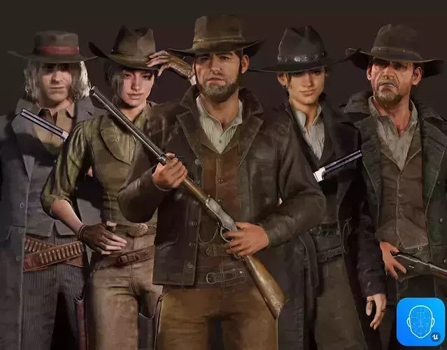 Western Characters Series - Adventure Survival Cowboy Man Low-poly 3D model
