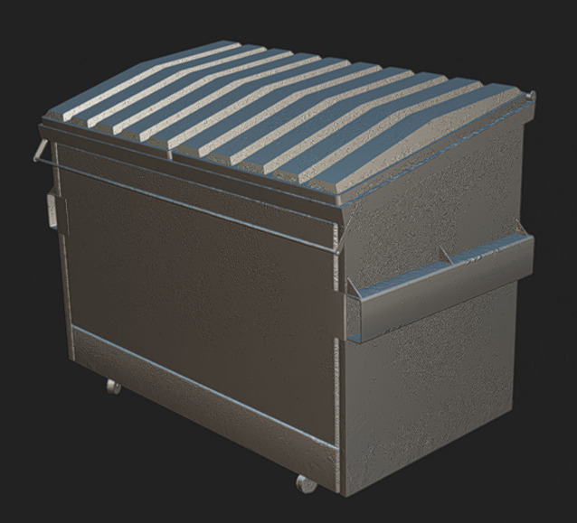 Dump Container Low-poly 3D model_8