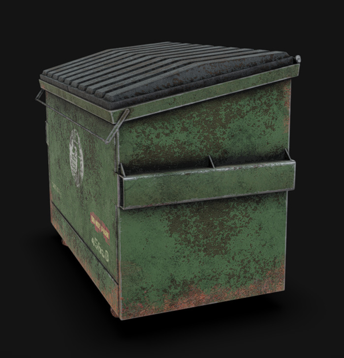 Dump Container Low-poly 3D model_4