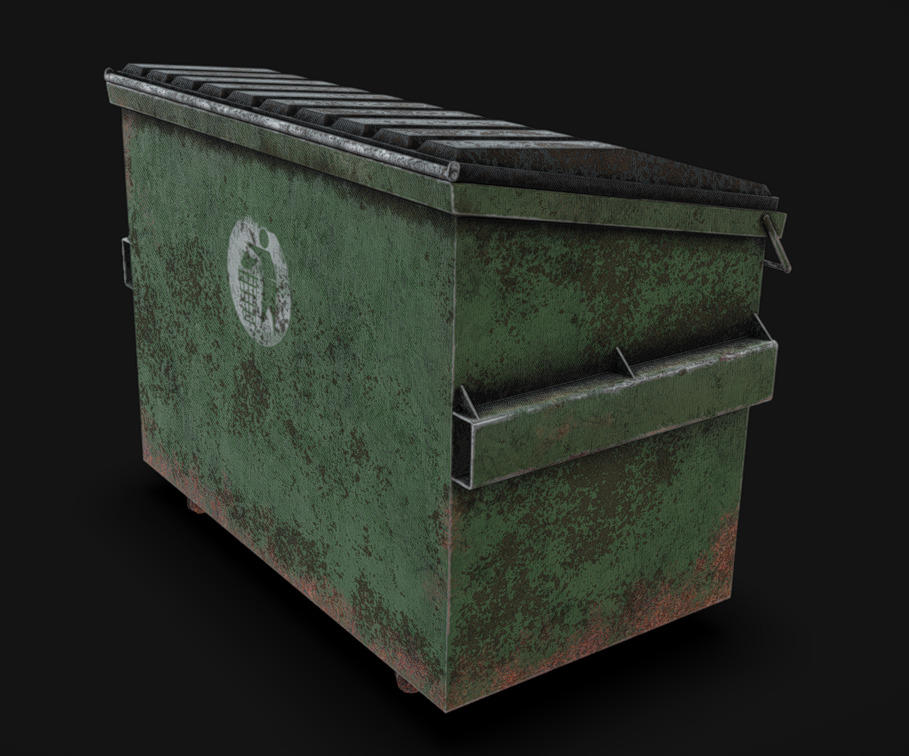Dump Container Low-poly 3D model_2
