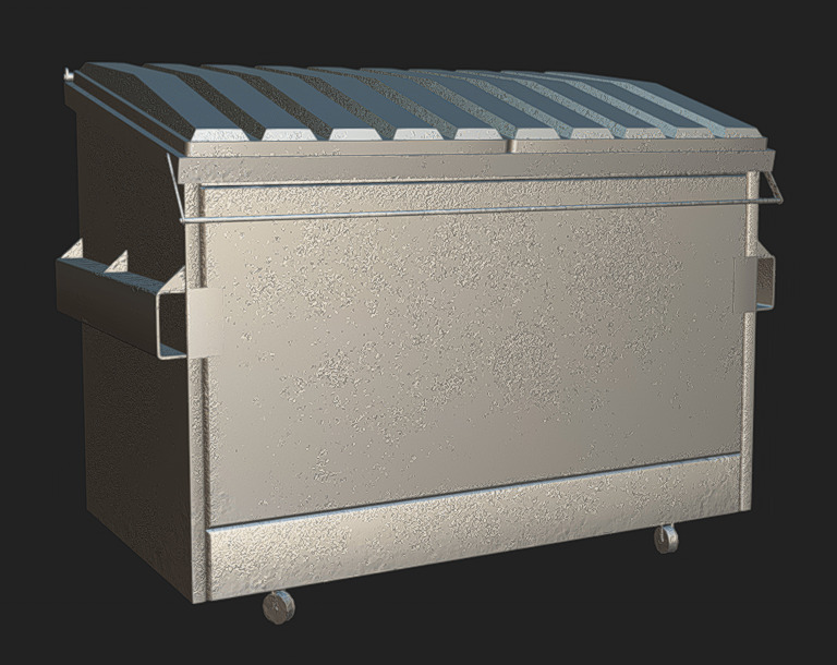 Dump Container Low-poly 3D model_7