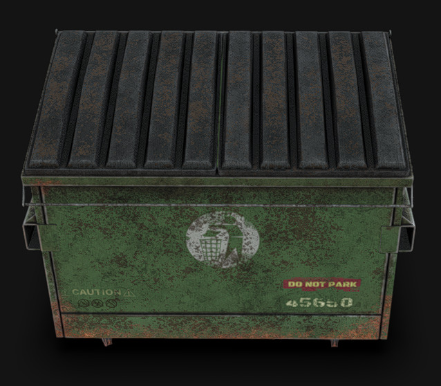 Dump Container Low-poly 3D model_6