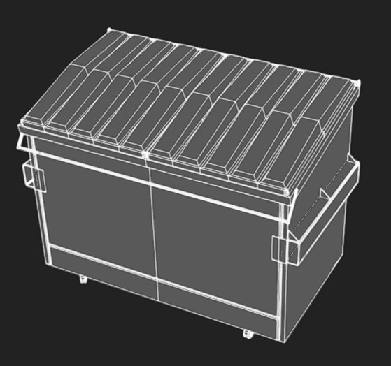 Dump Container Low-poly 3D model_10