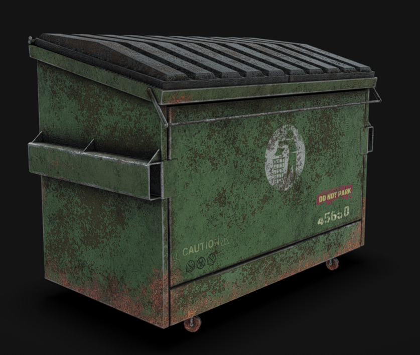 Dump Container Low-poly 3D model_5