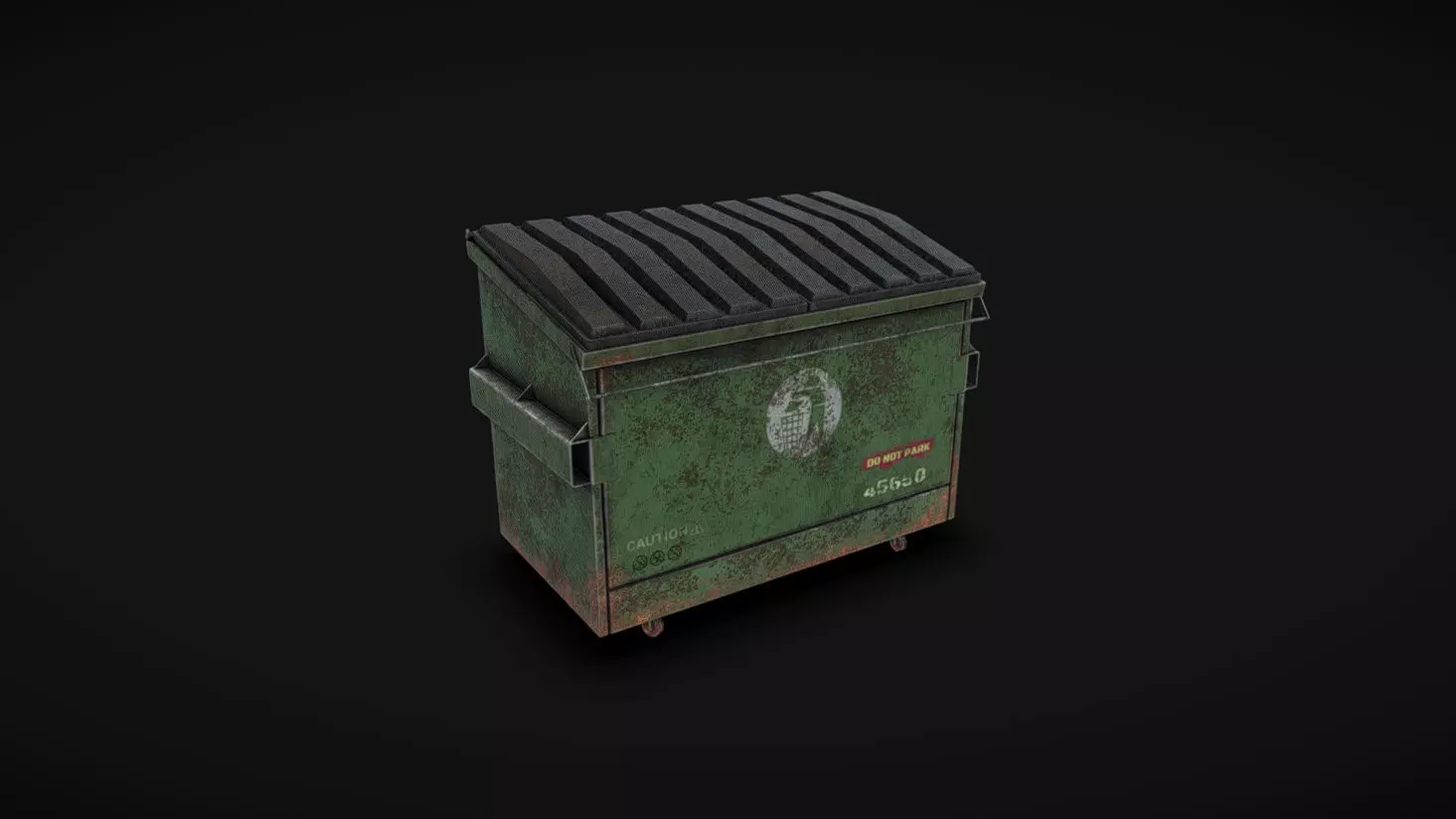 Dump Container Low-poly 3D model_0
