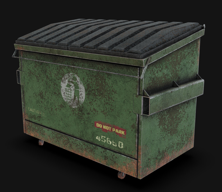 Dump Container Low-poly 3D model_1