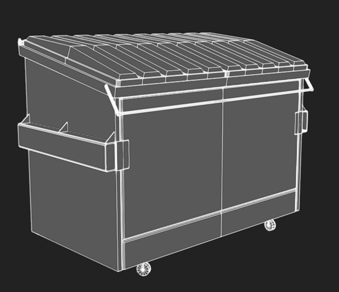 Dump Container Low-poly 3D model_9