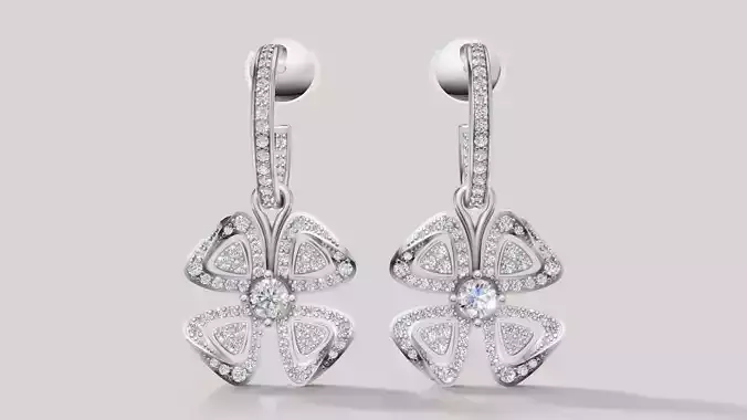 Flower Fiorever Earrings 3d print model C 72