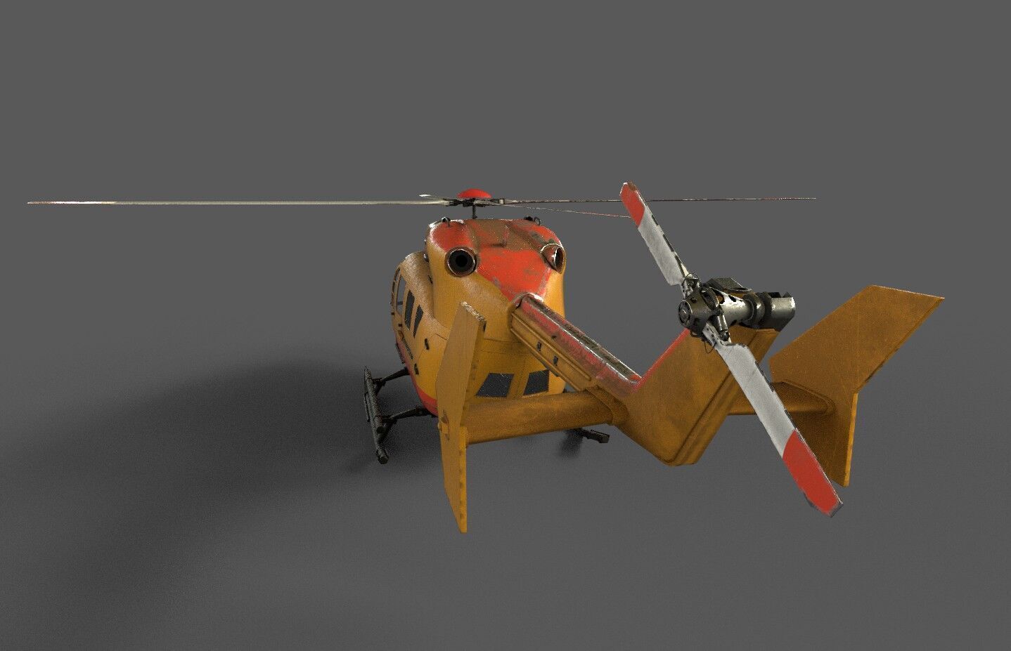EC145 Helicopter Low-poly 3D model_4