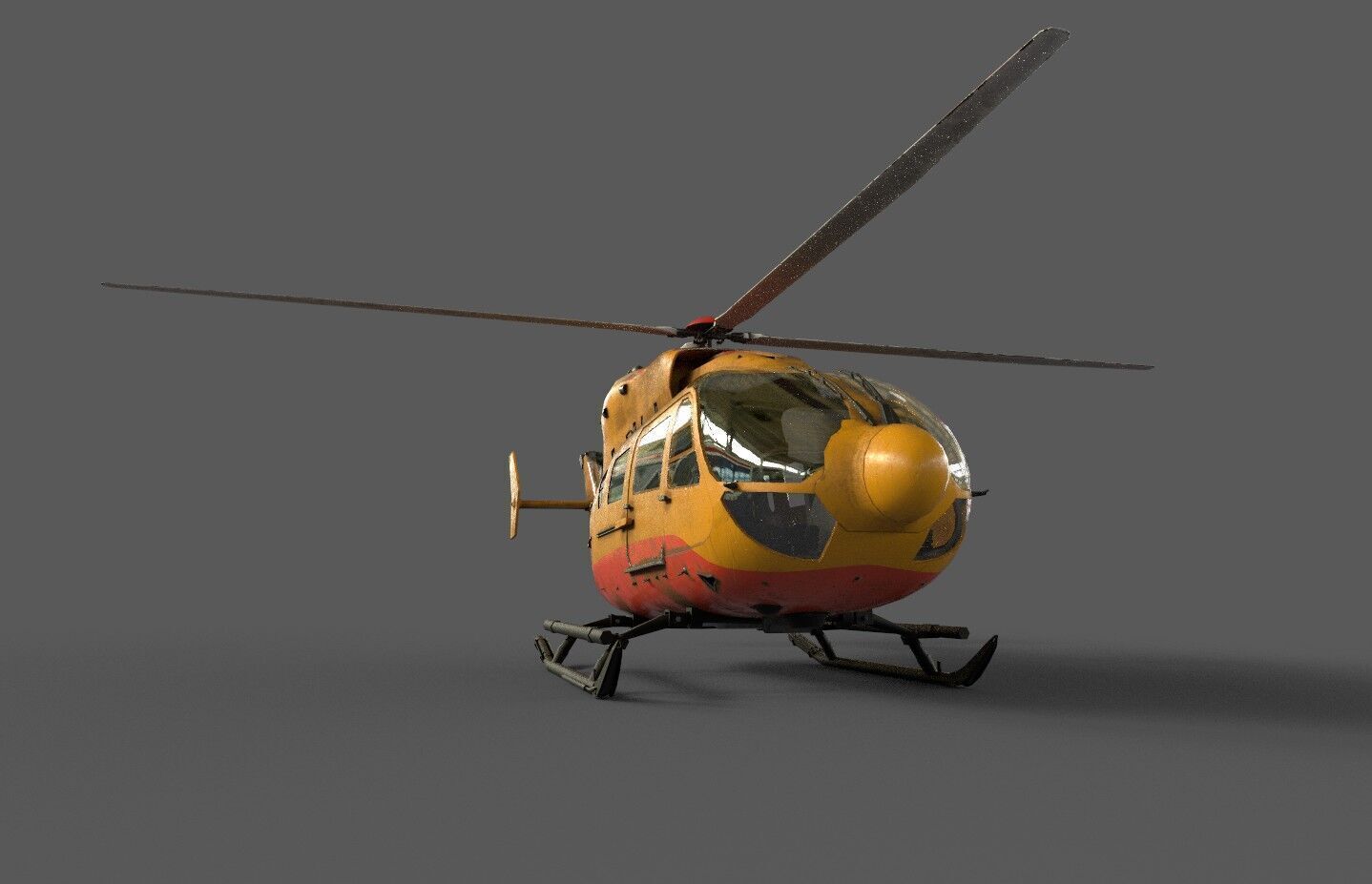 EC145 Helicopter Low-poly 3D model_2
