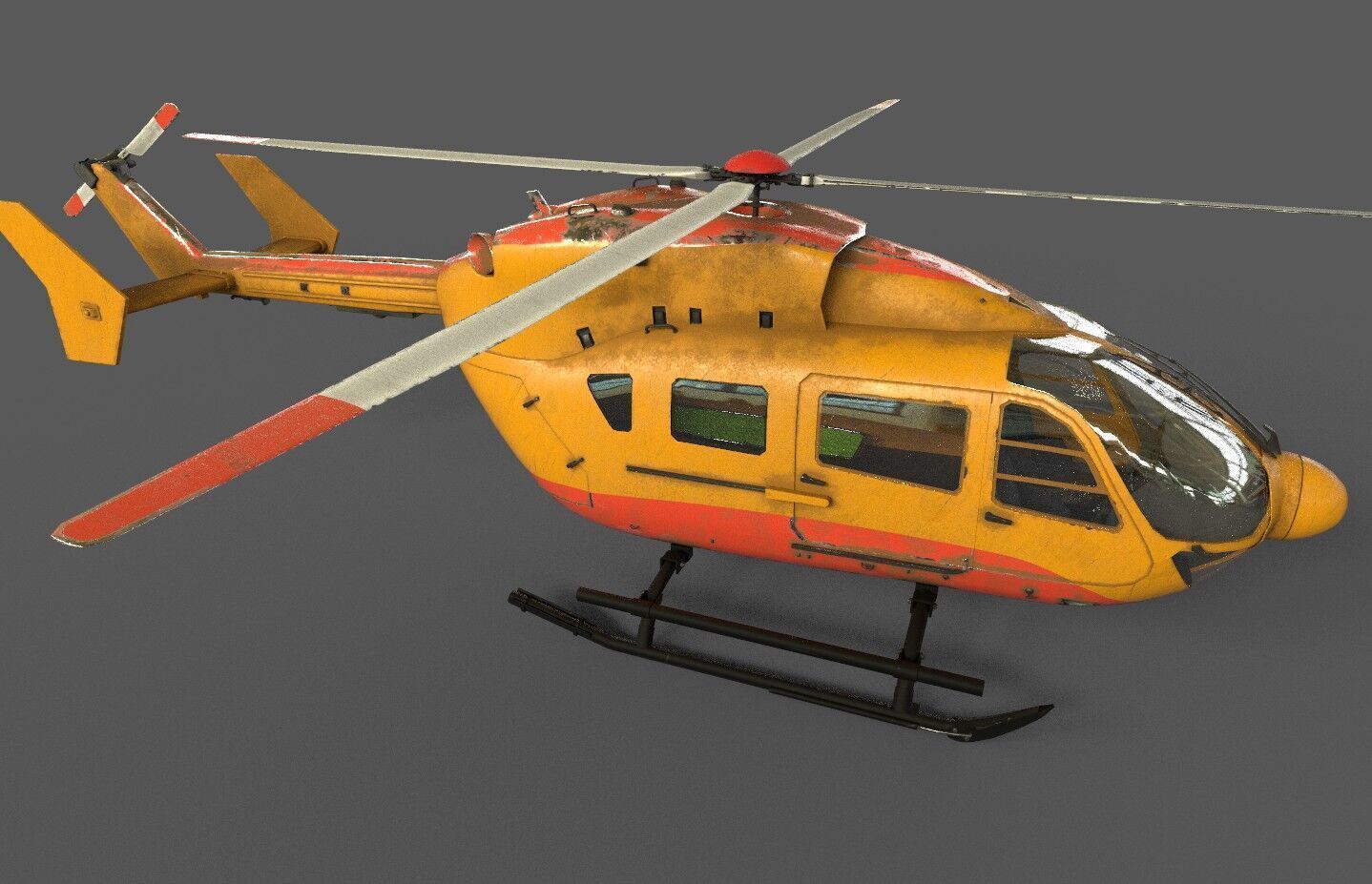 EC145 Helicopter Low-poly 3D model_3