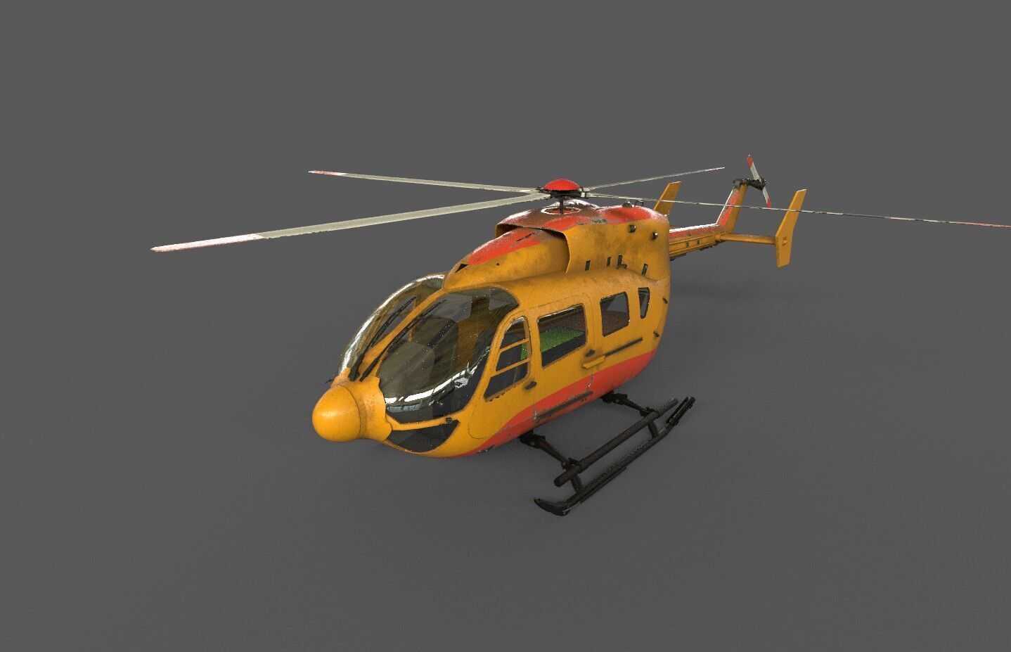 EC145 Helicopter Low-poly 3D model_1