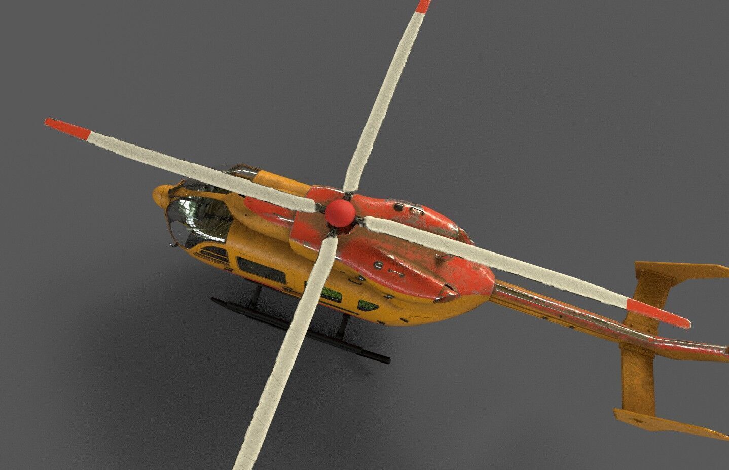 EC145 Helicopter Low-poly 3D model_5