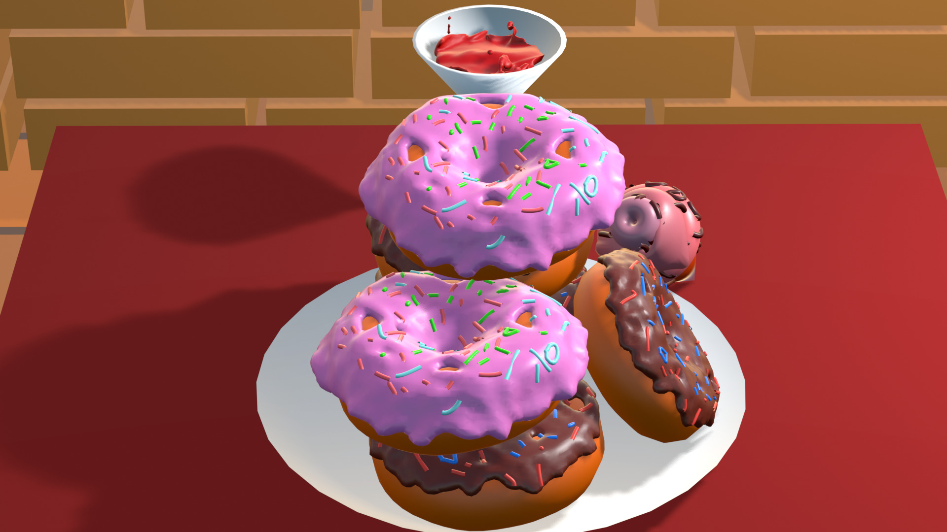Doughnuts  Low-poly 3D model_2