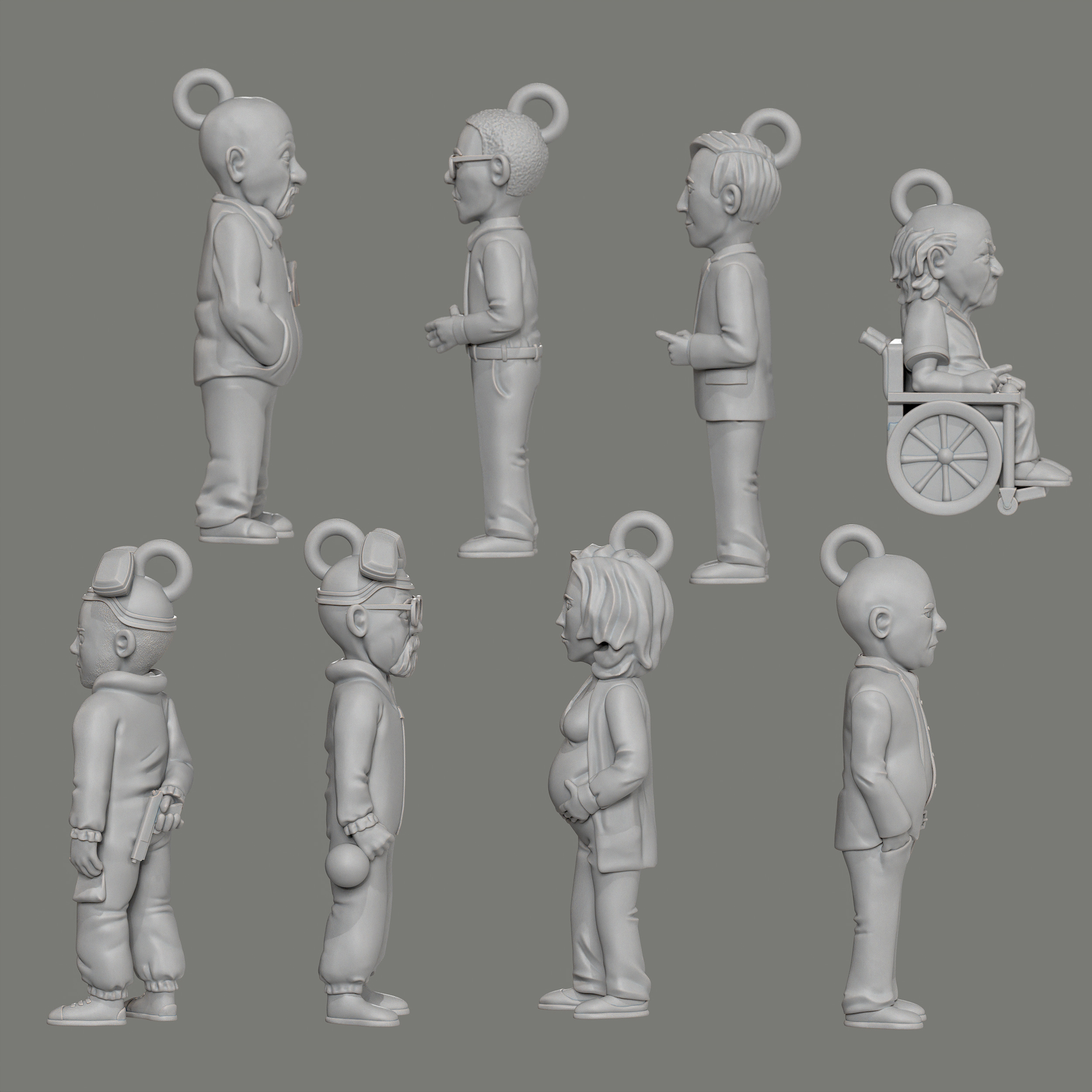 Breaking Bad 8 characters pack for 3D print stl model figurine 3D print model_12