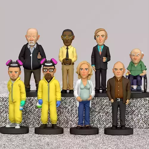 Breaking Bad 8 characters pack for 3D print stl model figurine