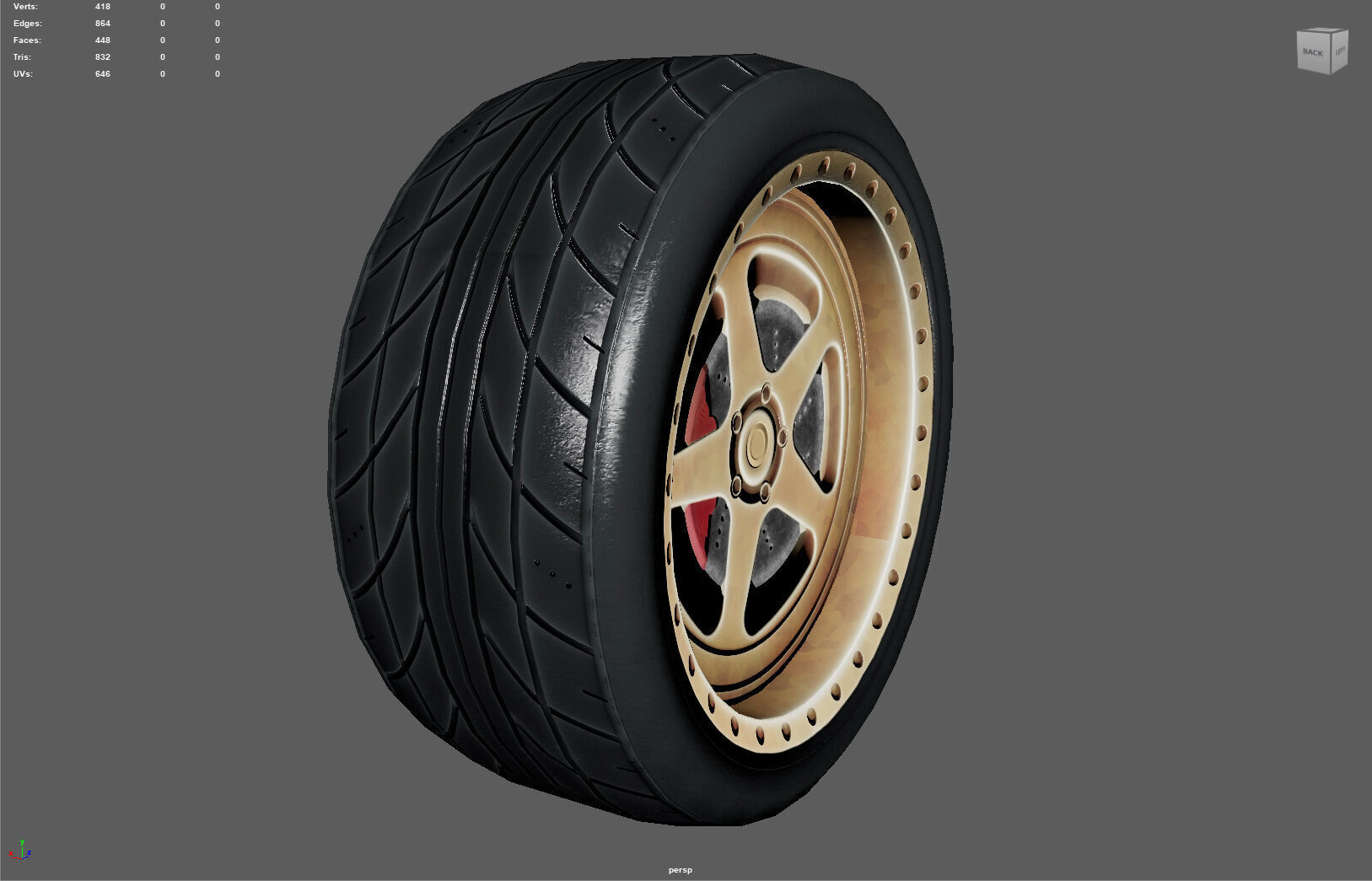 High-Performance Car Wheel Assembly Low-poly 3D model_14