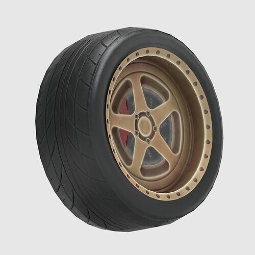 High-Performance Car Wheel Assembly Low-poly 3D model 5
