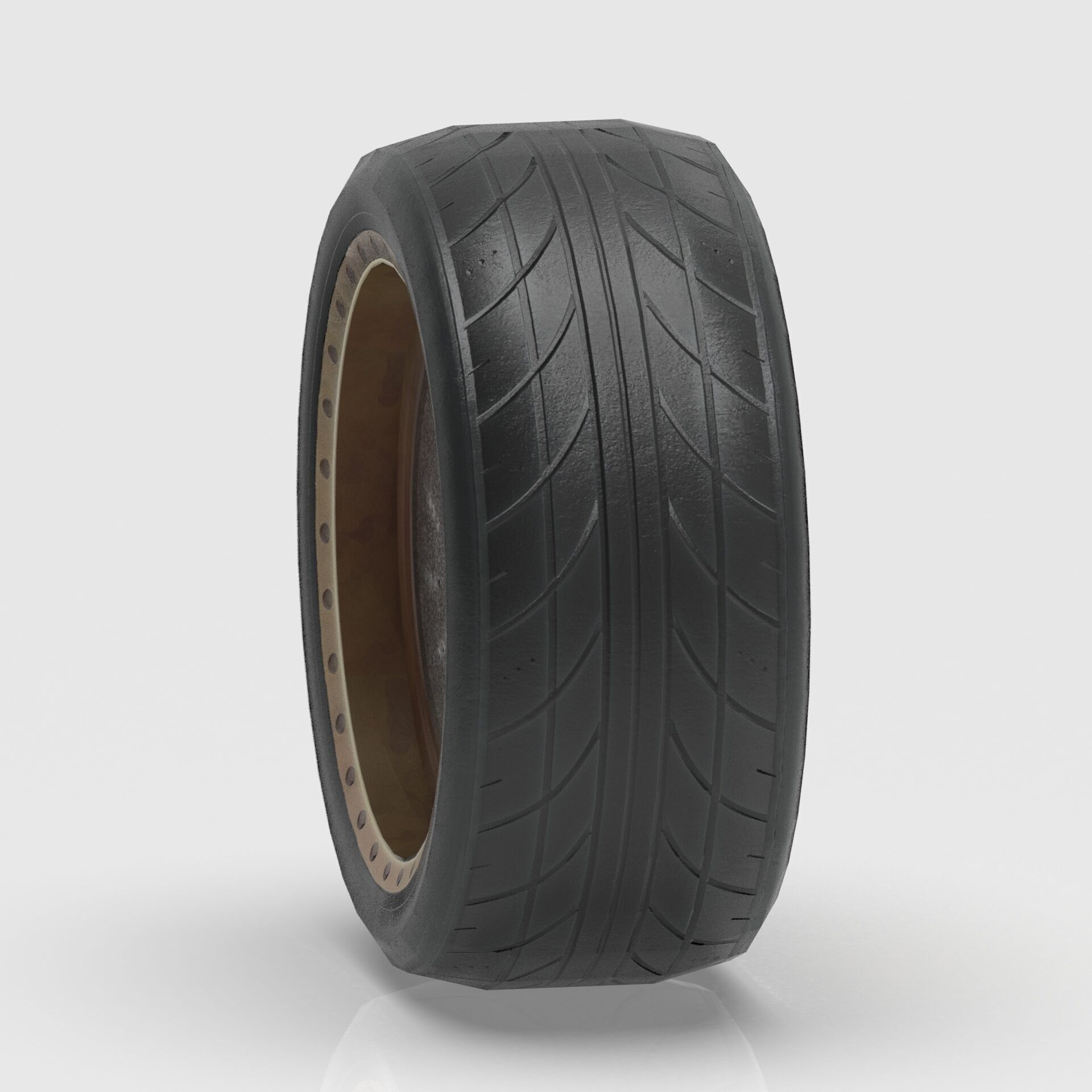 High-Performance Car Wheel Assembly Low-poly 3D model_4