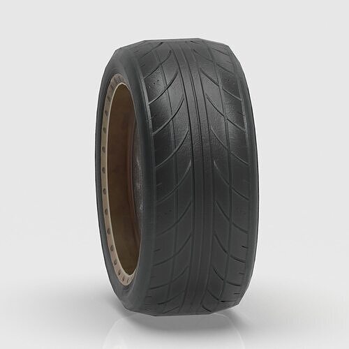 High-Performance Car Wheel Assembly Low-poly 3D model 4