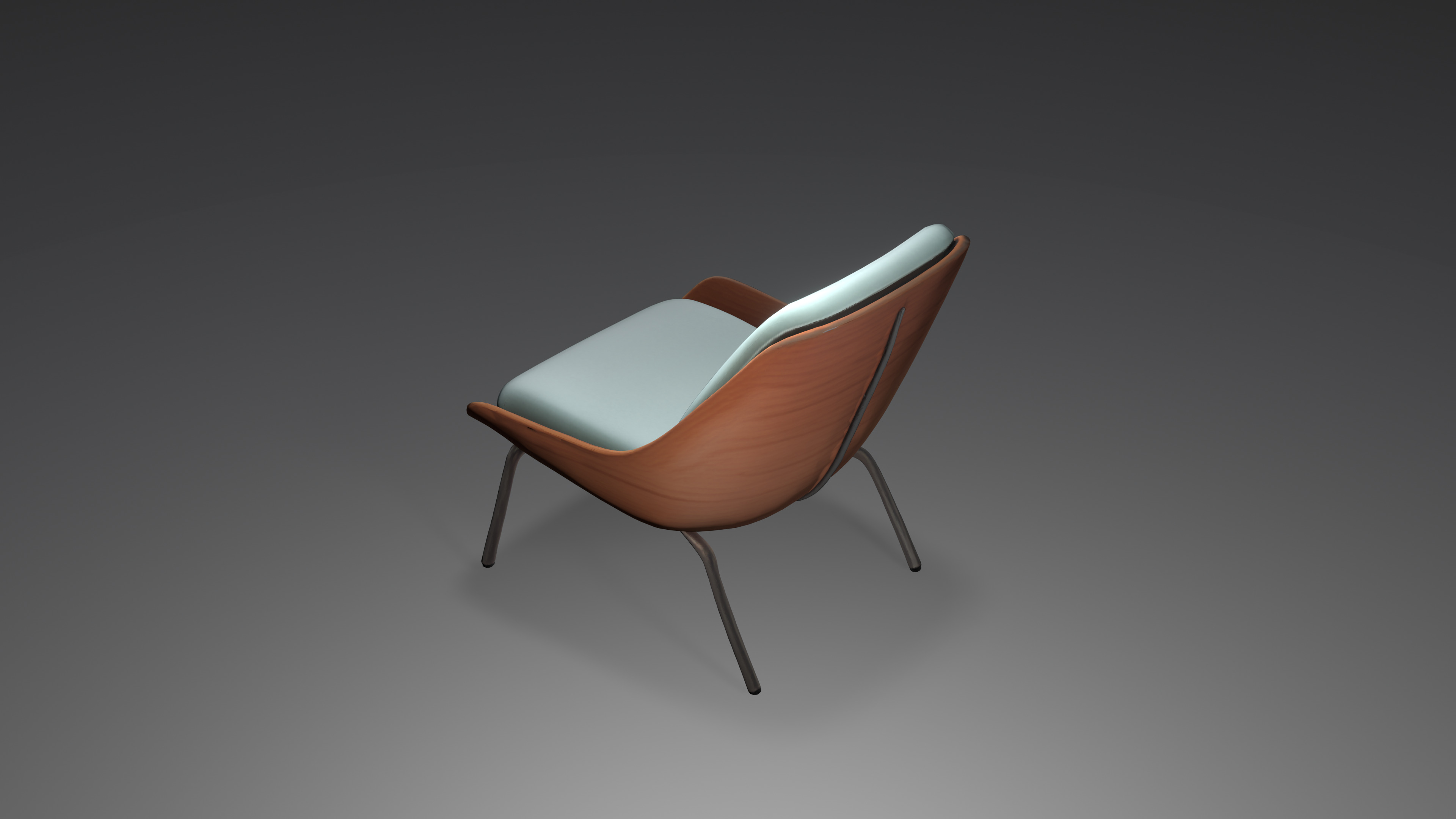 Modern Mid-Century Lounge Chair 3D model_4