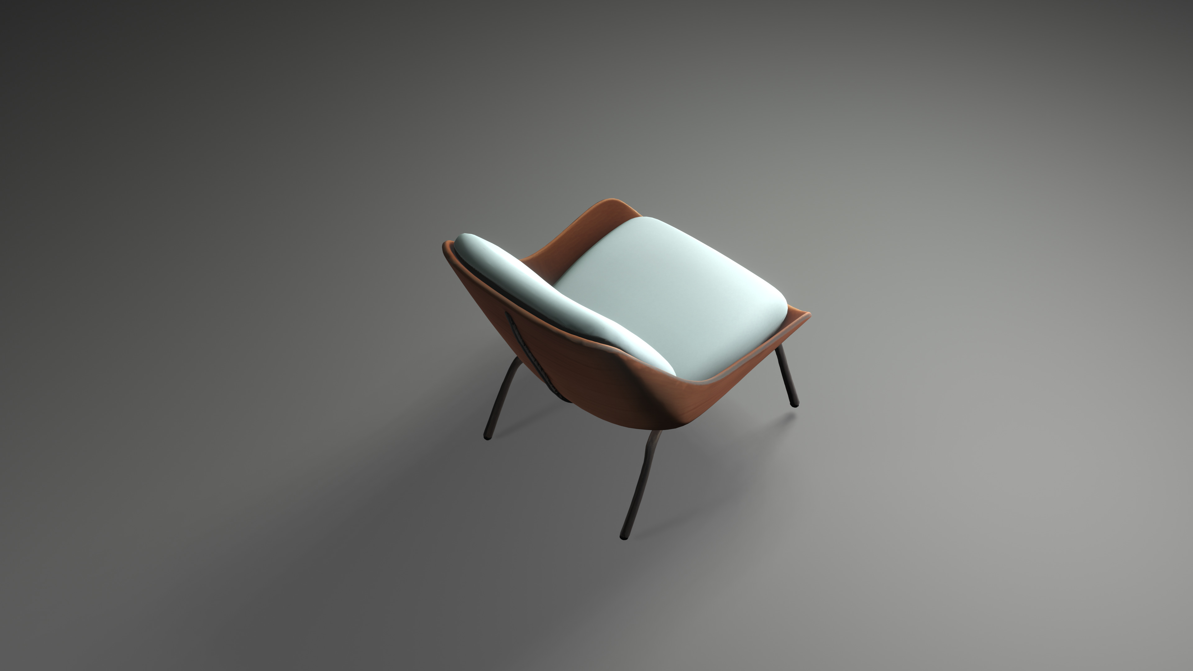 Modern Mid-Century Lounge Chair 3D model_5