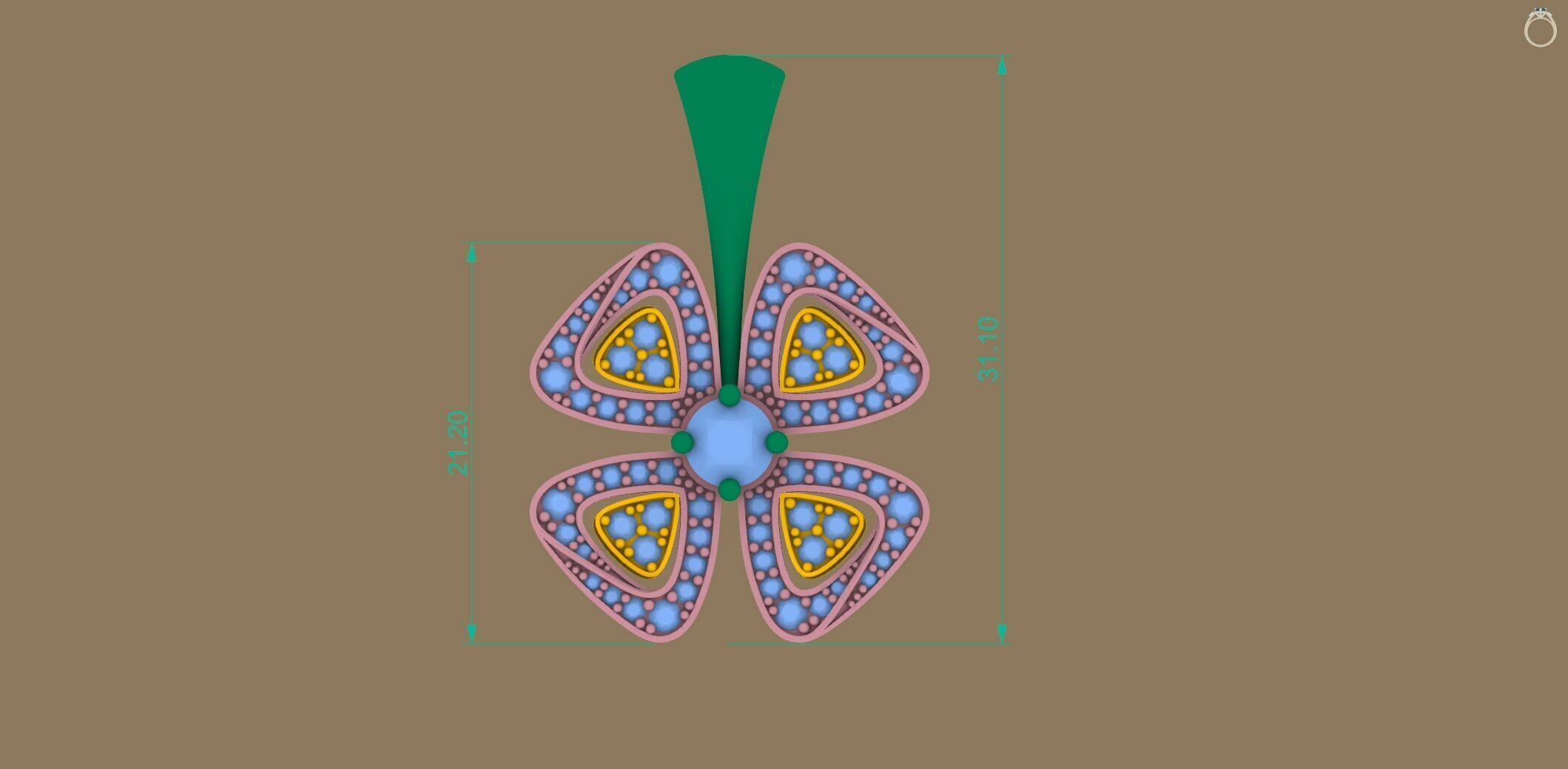 Flower Fiorever Pendant 3d print model C 71 3D print model_18