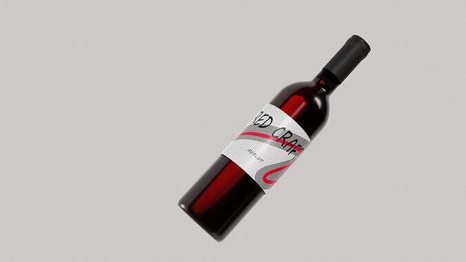 Wine Bottle Low-poly 3D model 3