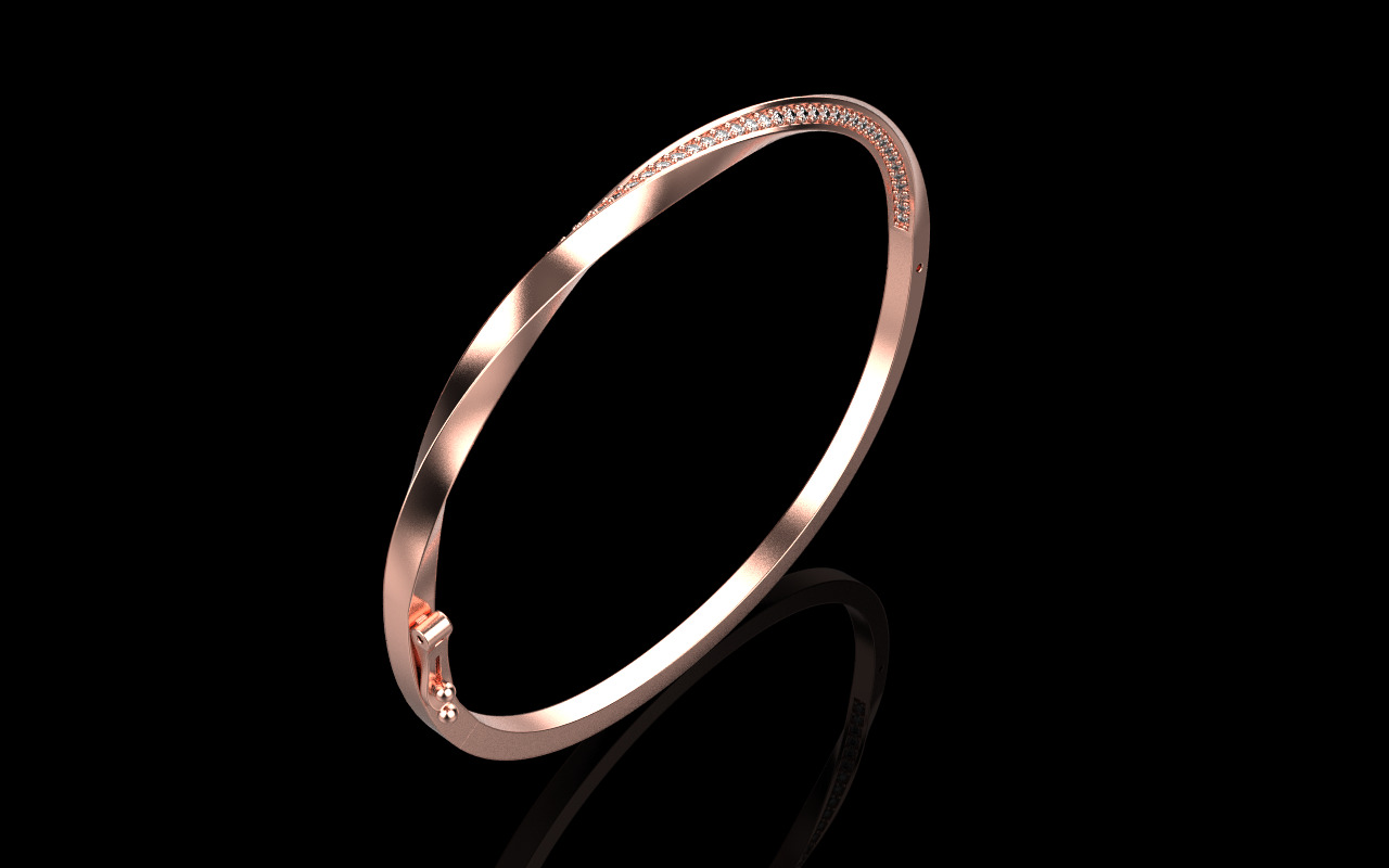 Twisted bracelet model 1317 3D print model_22