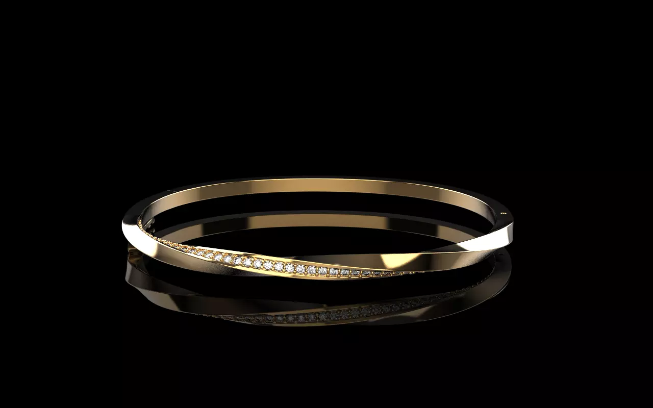 Twisted bracelet model 1317 3D print model_0