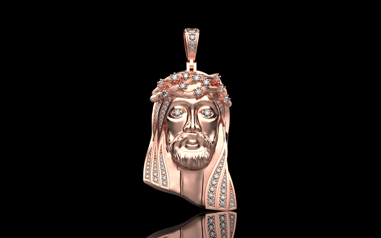 Jesus pendant model 1142 3D print model_15