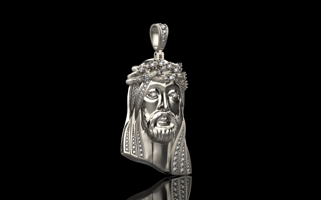 Jesus pendant model 1142 3D print model_2