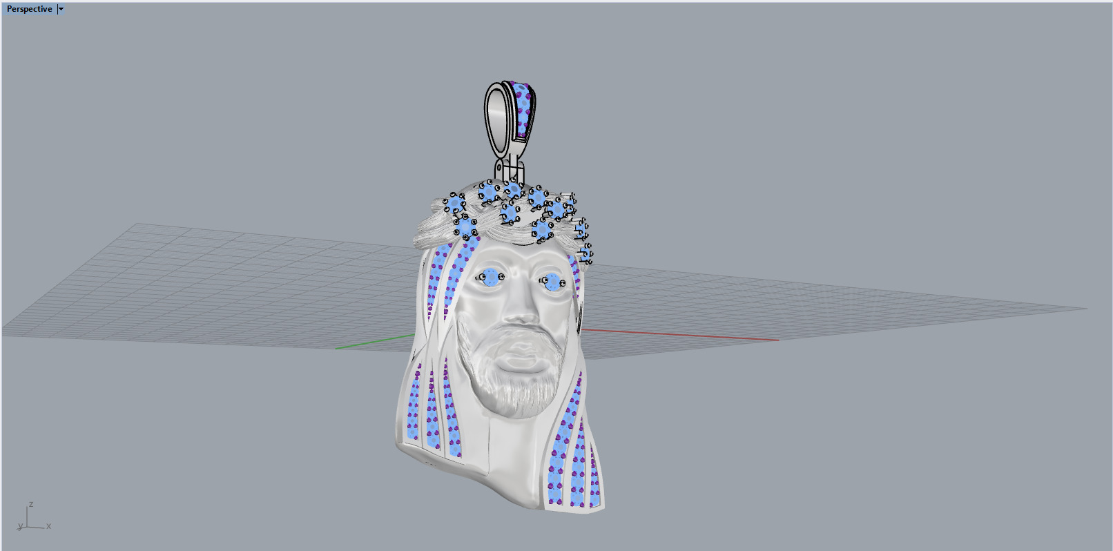Jesus pendant model 1142 3D print model_11