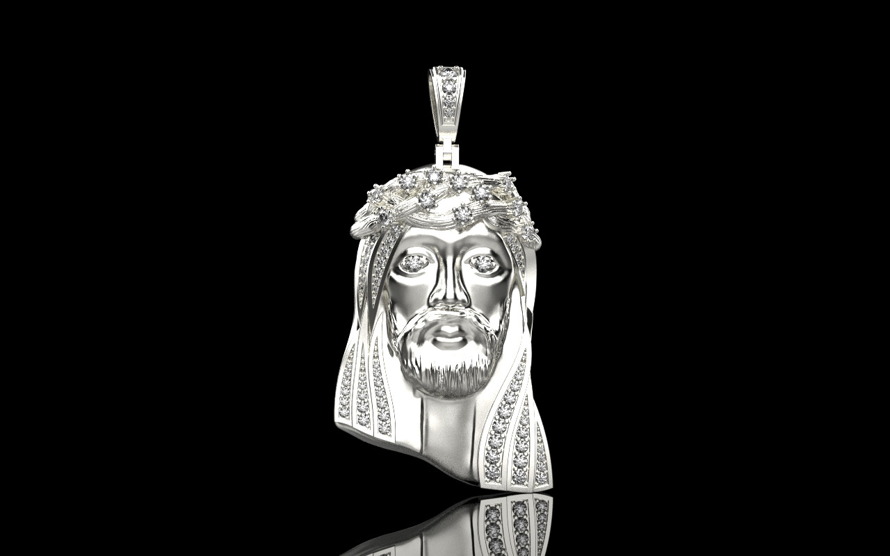 Jesus pendant model 1142 3D print model_16