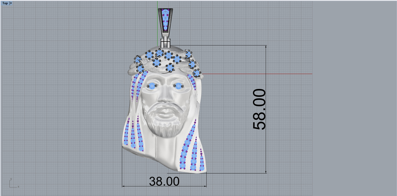 Jesus pendant model 1142 3D print model_8