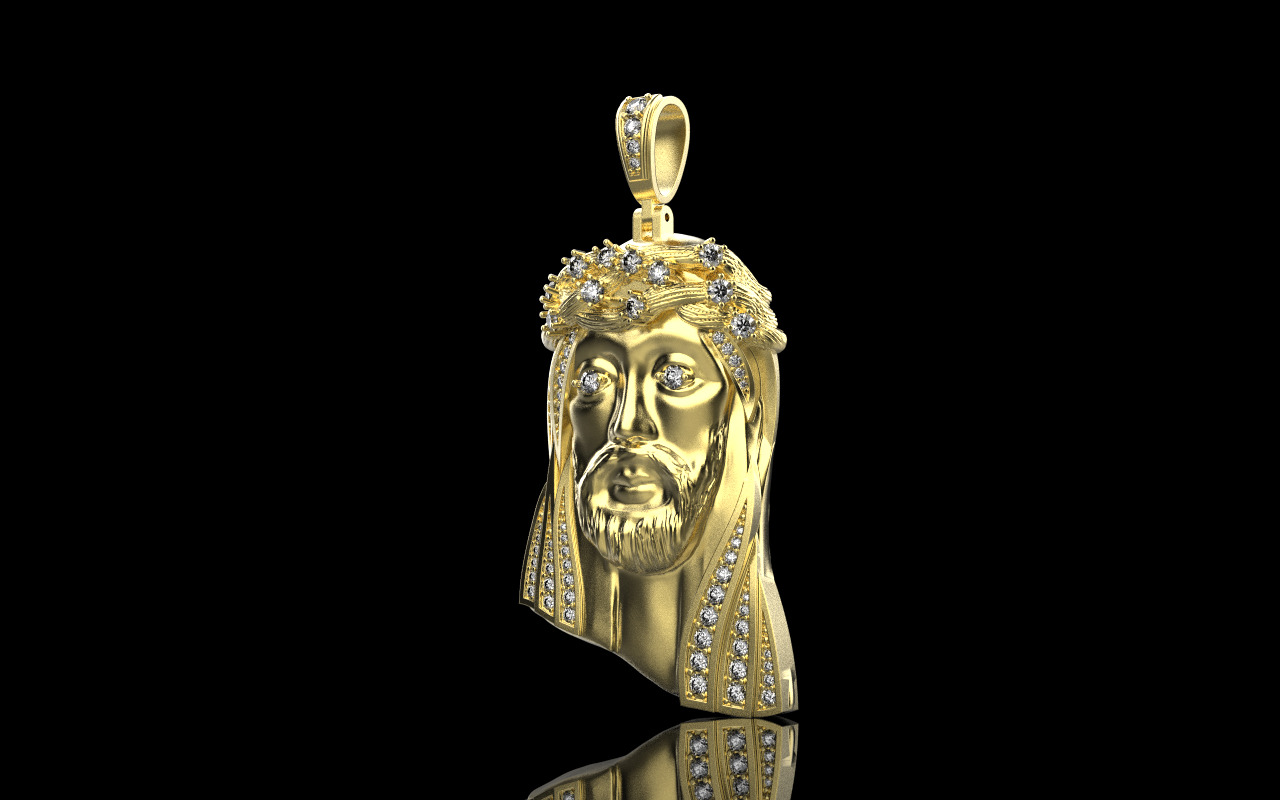 Jesus pendant model 1142 3D print model_24