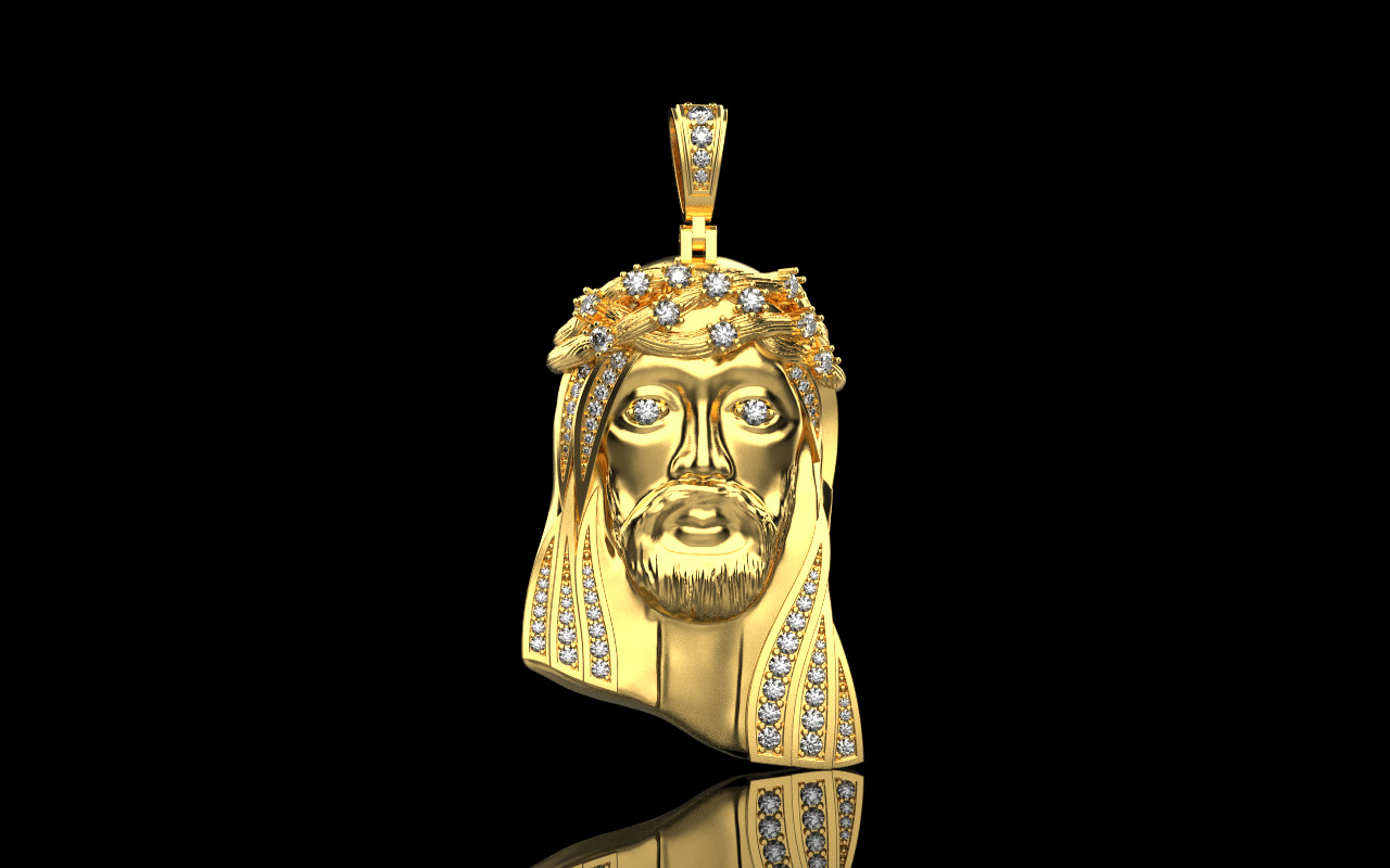 Jesus pendant model 1142 3D print model_12
