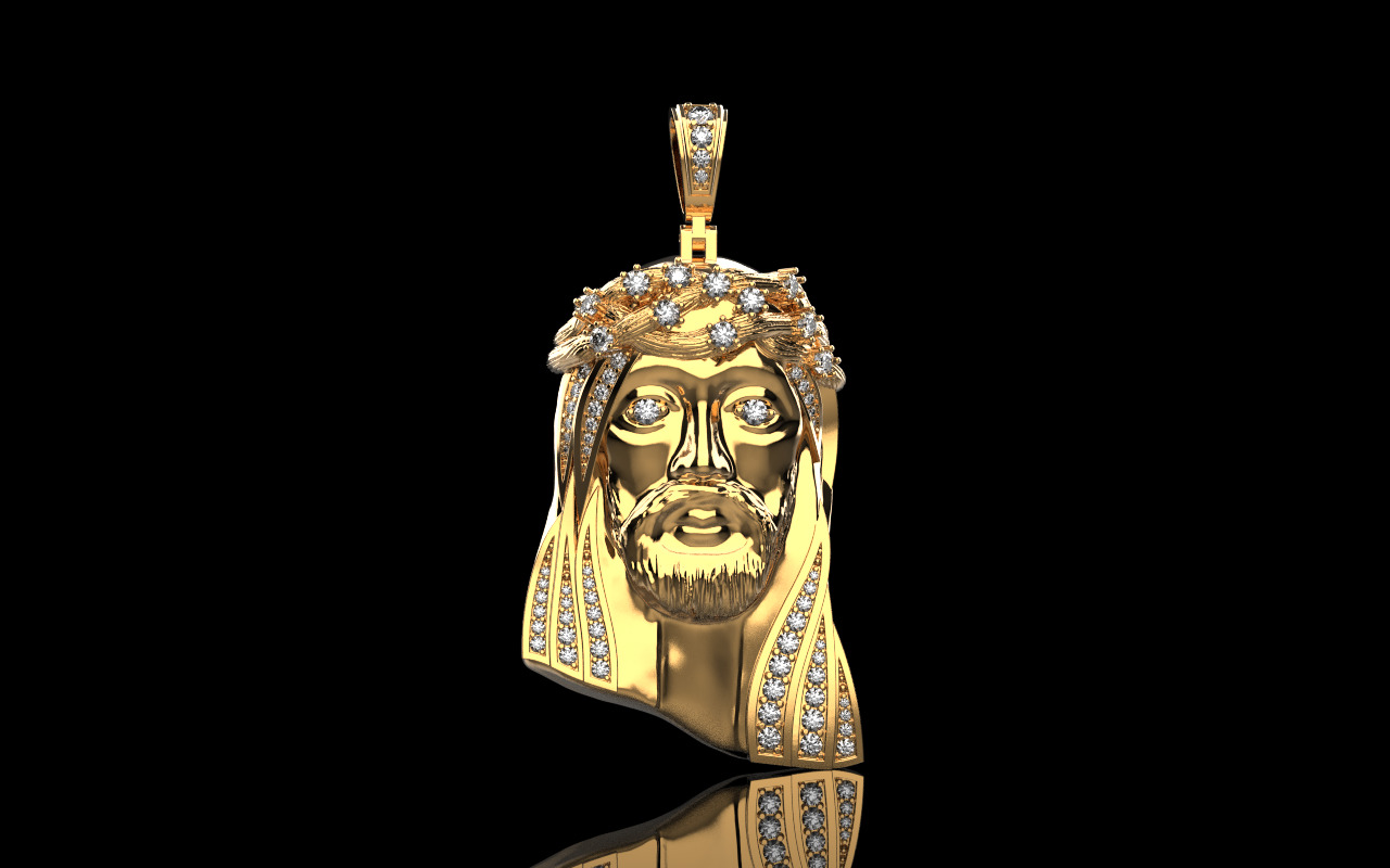 Jesus pendant model 1142 3D print model_14