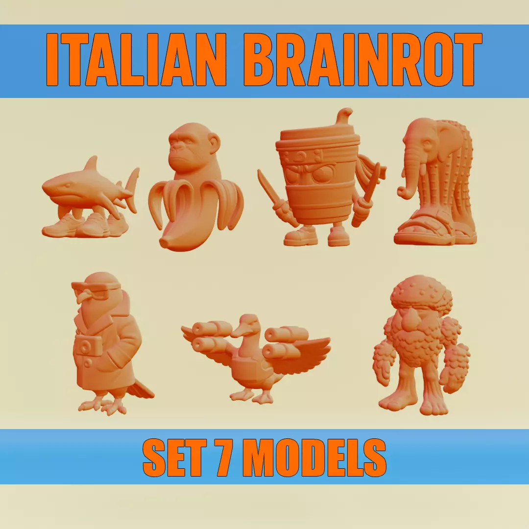 Italian brainrot Characters Printable 3D Model Collection_0