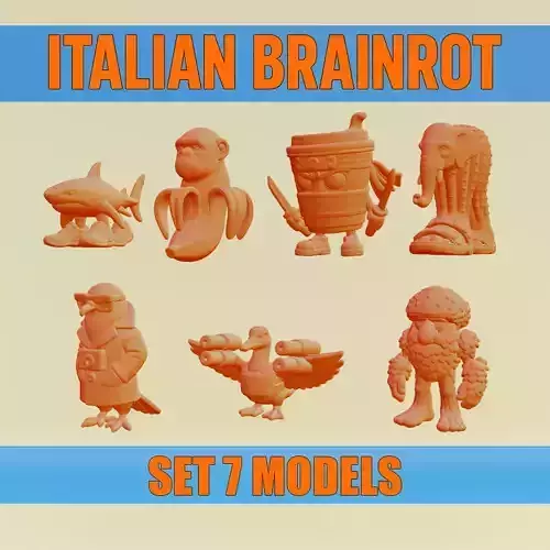 Italian brainrot Characters Printable 3D Model Collection