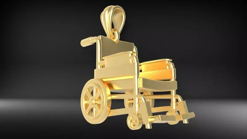Wheel Chair Pendant Charm Bracelet Jewelry 3D print model