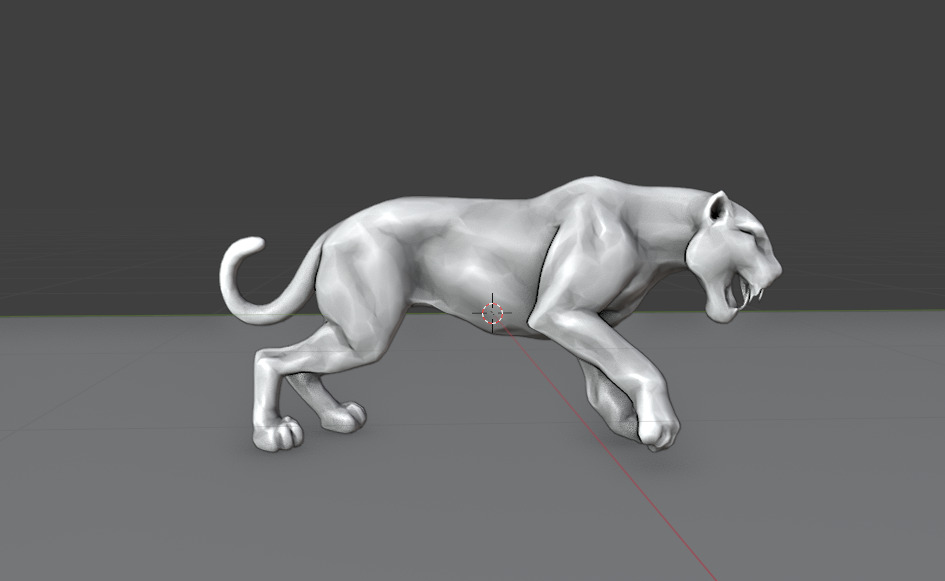 White Panther Realistic 3D Creature Model Low-poly 3D model_5
