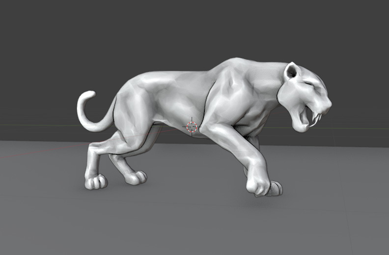 White Panther Realistic 3D Creature Model Low-poly 3D model_3